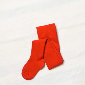 4/22 H&M Baby Girl Red Fine Knit Tights Leggings Cotton Blend 12–18M 18M Stretch